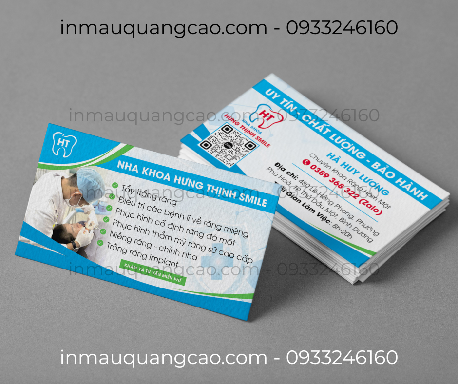 Mẫu card visit nha khoa đẹp - in card visit giá rẻ Phường Bình Cơ Bình Dương TPHCM